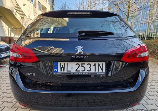 Peugeot 308 cena 55500 przebieg: 58700, rok produkcji 2019 z Warszawa małe 172